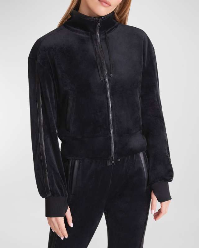 Sporty Velour Track Jacket